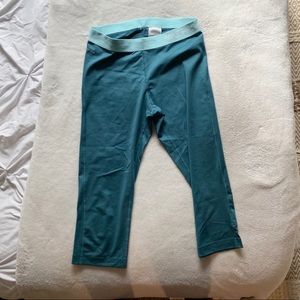 3/4 Length Blue Size L Nike Leggings